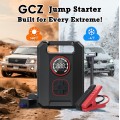 GCZ 3000A Peak Portable Jump Starter with Air Compressor 150PSI, Battery Booster (up to 9.0L Gas&6.0L Diesel), 24,000mAh Power pack with Dual Cylinder & LED Display&Flashlight