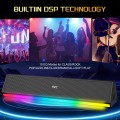 DR.J Professional Soundbar, 120W Sound Bar for TV, 2.1 CH Soundbar with Subwoofer, HDMI/Bluetooth 5.3/AUX/Optical Connection, Wired & Wireless Speakers with Colorful Backlight