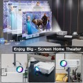 Mini Bluetooth 5.1 Projector with 100" Projector Screen, Full HD 1080P 170" Display Supported 