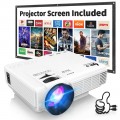 DR.J Professional  Latest Upgrade  Mini Projector for Outdoor Movies, Full HD 1080P 170" Display Supported, PS4,TV Stick, Smartphone, USB, SD Card Supported