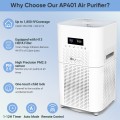 Air Purifiers for Home Large Room H13 True HEPA Filter Air Purifiers for Bedroom Up to 1850sqft Remove 99.97%