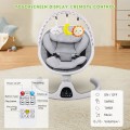 DR.J Professional Baby Swing, Motorized Portable Swing, Bluetooth Music Speaker with 10 Preset Lullabies Remote Control for 5-20 lb, 0-9 Months