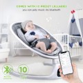 DR.J Professional Baby Swing, Motorized Portable Swing, Bluetooth Music Speaker with 10 Preset Lullabies Remote Control for 5-20 lb, 0-9 Months