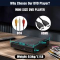 Mini DVD Player for TV with HDMI Small DVD VCR Player with Remote Compact CD Player for Home