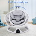 DR.J Professional Baby Swing for Infants, Bluetooth Baby Chairs with 5 Speed 10 Lullabies 3 Timer Settings, Touch Screen for 5-20 lb, 0-9 Months