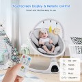 DR.J Professional Baby Swing for Infants, Bluetooth Baby Chairs with 5 Speed 10 Lullabies 3 Timer Settings, Touch Screen for 5-20 lb, 0-9 Months