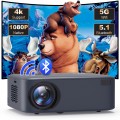 5G Wifi Projector with Bluetooth, Native 1080P Full HD Projector Supported 4K, LCD Technology Movies Projector with HDMI