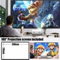 Projector with WIFI,  Projector for Outdoor Movies, Support 1080P, 100" Projector Screen Included