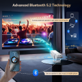 [Built in Apps] DR. J Professional Projector 4K 1080P Support, Smart Projector with WiFi and Bluetooth for Home/Outdoor/Party, Max 250" Displayed Support