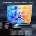 [Built in Apps] DR. J Professional Projector 4K 1080P Support, Smart Projector with WiFi and Bluetooth for Home/Outdoor/Party, Max 250" Displayed Support