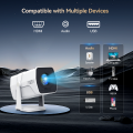 [Built in Apps] DR. J Professional Projector 4K 1080P Support, Smart Projector with WiFi and Bluetooth for Home/Outdoor/Party, Max 250" Displayed Support
