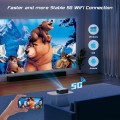 Projector with WiFi and Bluetooth, 4K Supported Portable Outdoor Video Projector, Native 1080P 5G WiFi Movie Projector with 100" screen