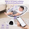 DR.J Professional Baby Swings for Infants, Electric Touch Screen Swing with Remote Control, Built-in Bluetooth 5 Speed 10 Lullabies 3 Timer Settings