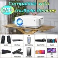 Mini WIFI Projector 8500 Lumen 1080P FHD Supported Portable Outdoor Movie Projector