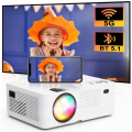 DR.J Professional 5G WiFi 300" DISPLAY  Projector Full HD, 4K Native 1080P  Projector, 120" Projector Screen Included