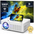Projector with WiFi and Bluetooth 5.1, Portable Outdoor Mini Projector, 1080P Full HD Supported