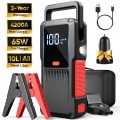 4200A Car Jump Starter | 10L Diesel & All Gas, 65W Car Charger & QC3.0 Fast Charge, GCZ 12V Battery Jump Box with LED Display
